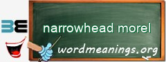 WordMeaning blackboard for narrowhead morel